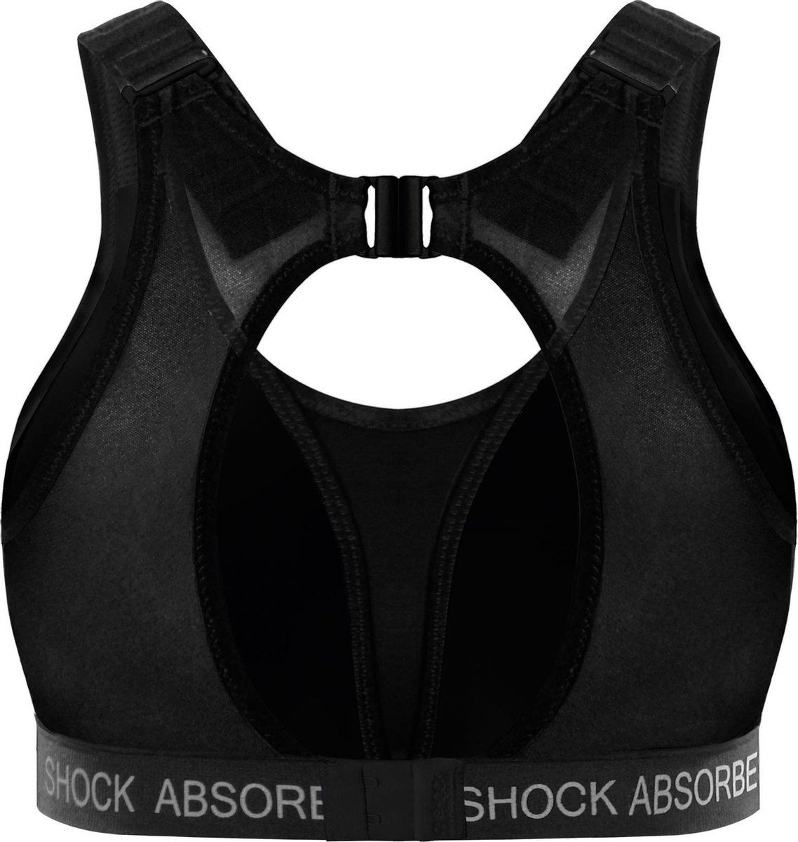 Shock Absorber - Maat 85D - Ultimate Run Bra Padded Sportbeha Dames - Zwart Silver
