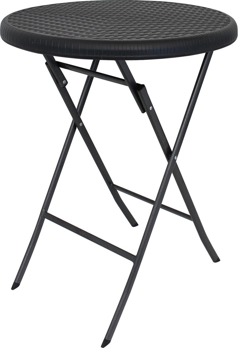 tafel, bistro, kunststof, rond, zwart