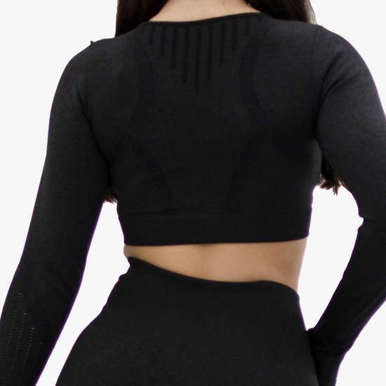 FORZA - maat M -  NAADLOZE CROP TOP - MIDNIGHT BLACK