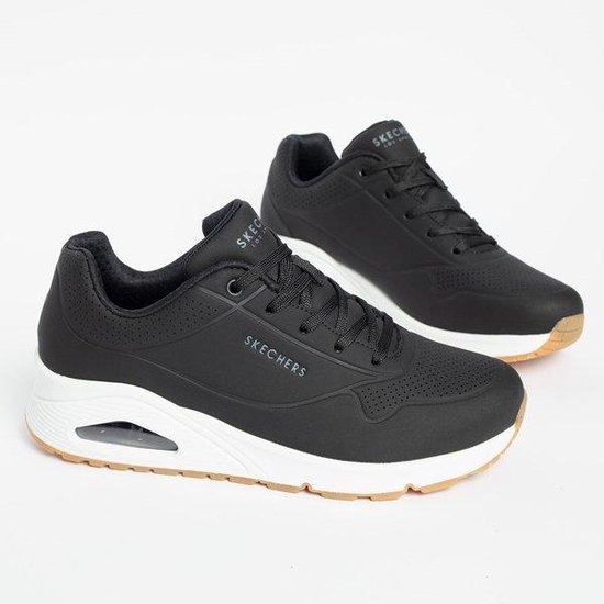 Skechers - Maat 39 - Uno Stand On Air Dames Sneakers - Zwart