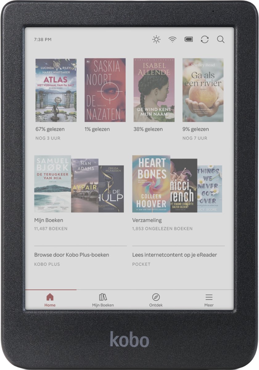 e-reader, kobo, tablet, e-boek, scherm