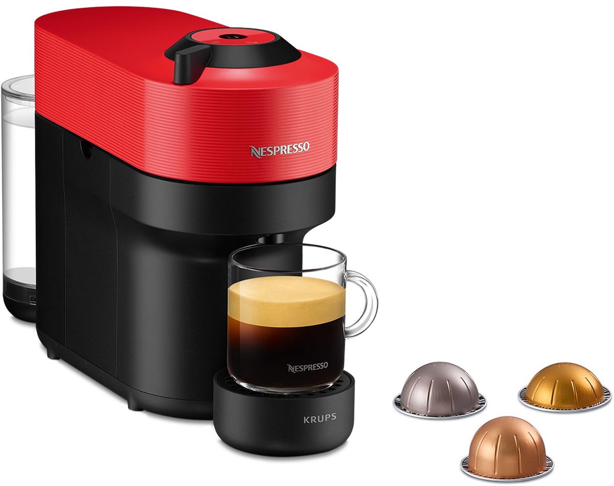 Krups Nespresso Vertuo POP XN9205 - Koffiecupmachine - Spicy Red - Voor Vertuo Cups - Eenvoudig Personaliseren - Modern Design