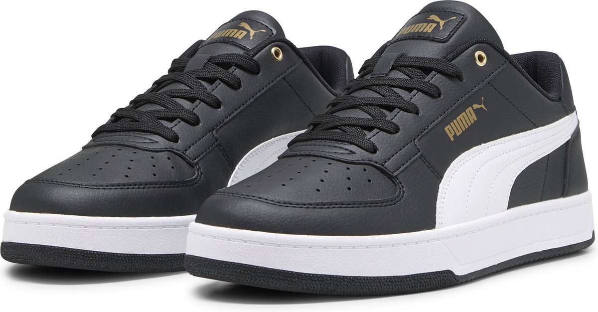 sportschoenen, sneaker, black, witte zool, gouden logo
