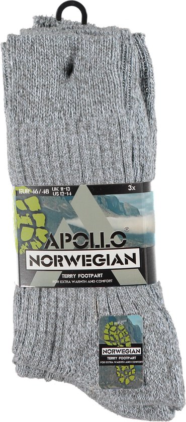 Apollo - 46-48 - 6P Noorse Sokken Grijs
