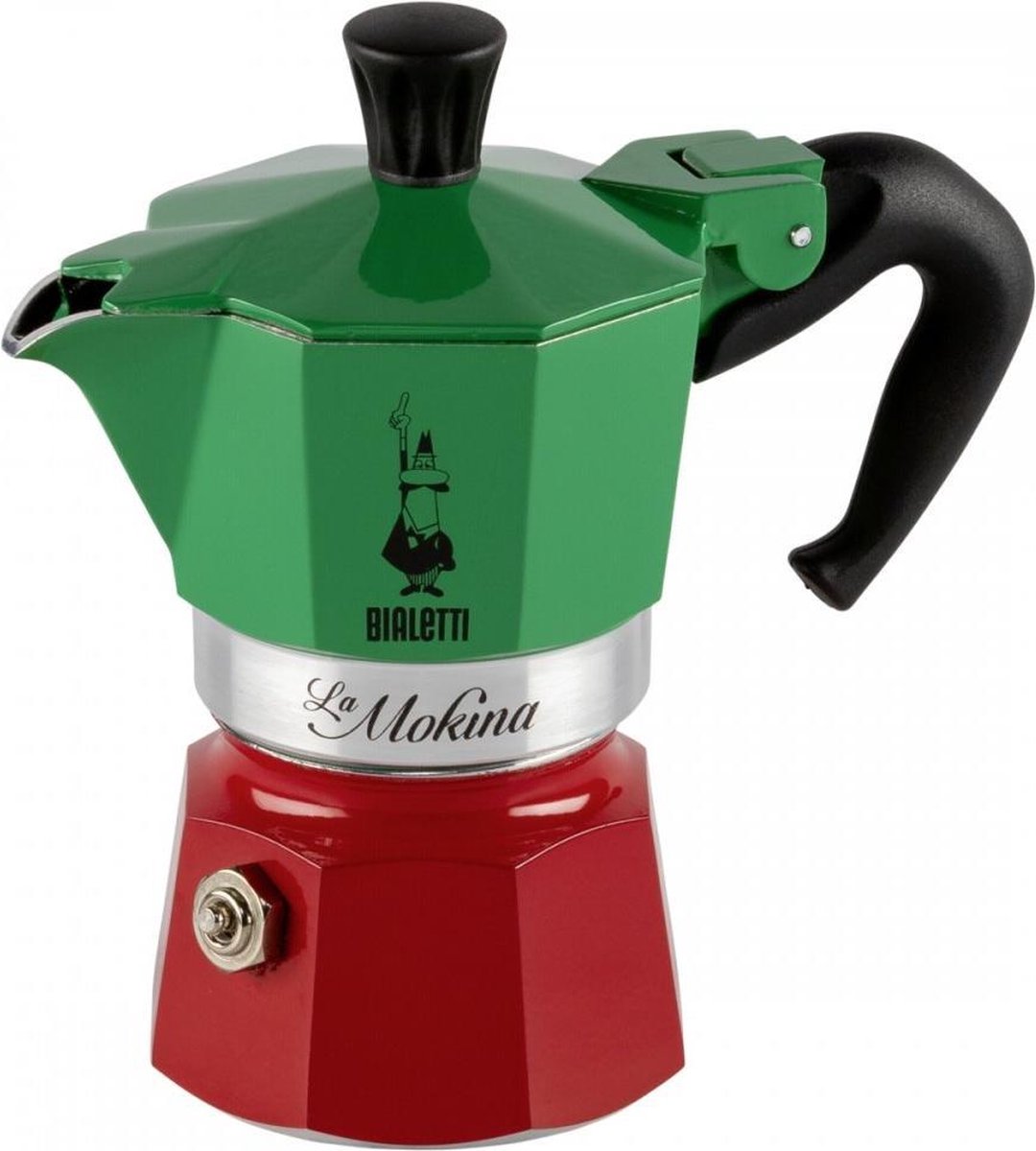 espresso maker, stovetop, moka pot, groen, rode basis