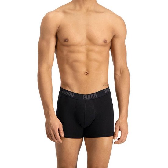 PUMA Boxershort Heren PUMA BASIC BOXER 2-pack - Black / Black - Maat M