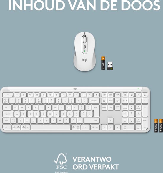 Logitech MK950 Signature Slim Combo - Draadloos Toetsenbord en Muis - US international - Qwerty - Of