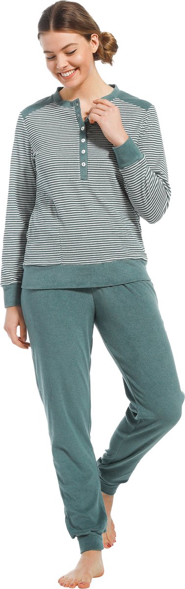 Pastunette - maat 44-  badstof dames pyjama - Groen