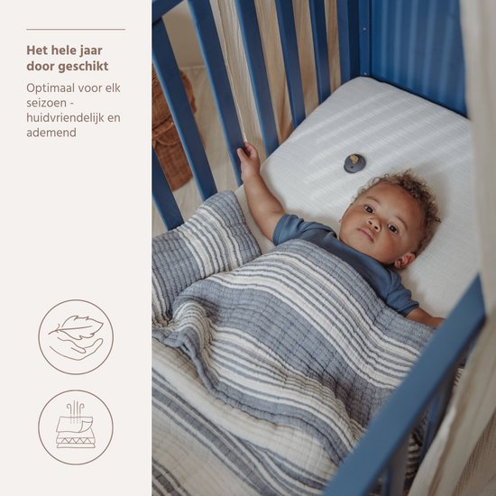 baby, crib, blanket, striped, cot