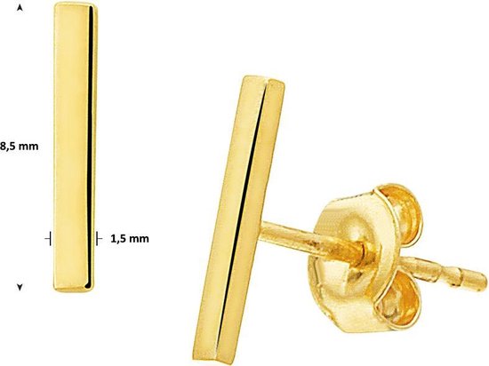 The Jewelry Collection - Balkje - Dames - Oorknoppen - 8.5 mm