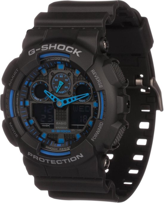 Casio G-Shock GA-100-1A2ER - Horloge - Kunststof - Zwart - 50 mm