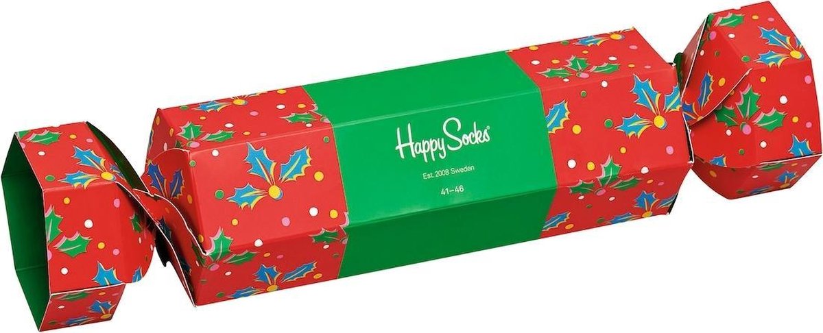 Happy Socks - 41/46 - Christmas Cracker Holly Giftbox - 2-pack