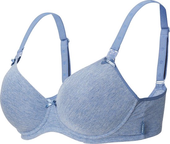 Noppies Voedingsbeha - 80E - Cotton Comfort - Blue Melange
