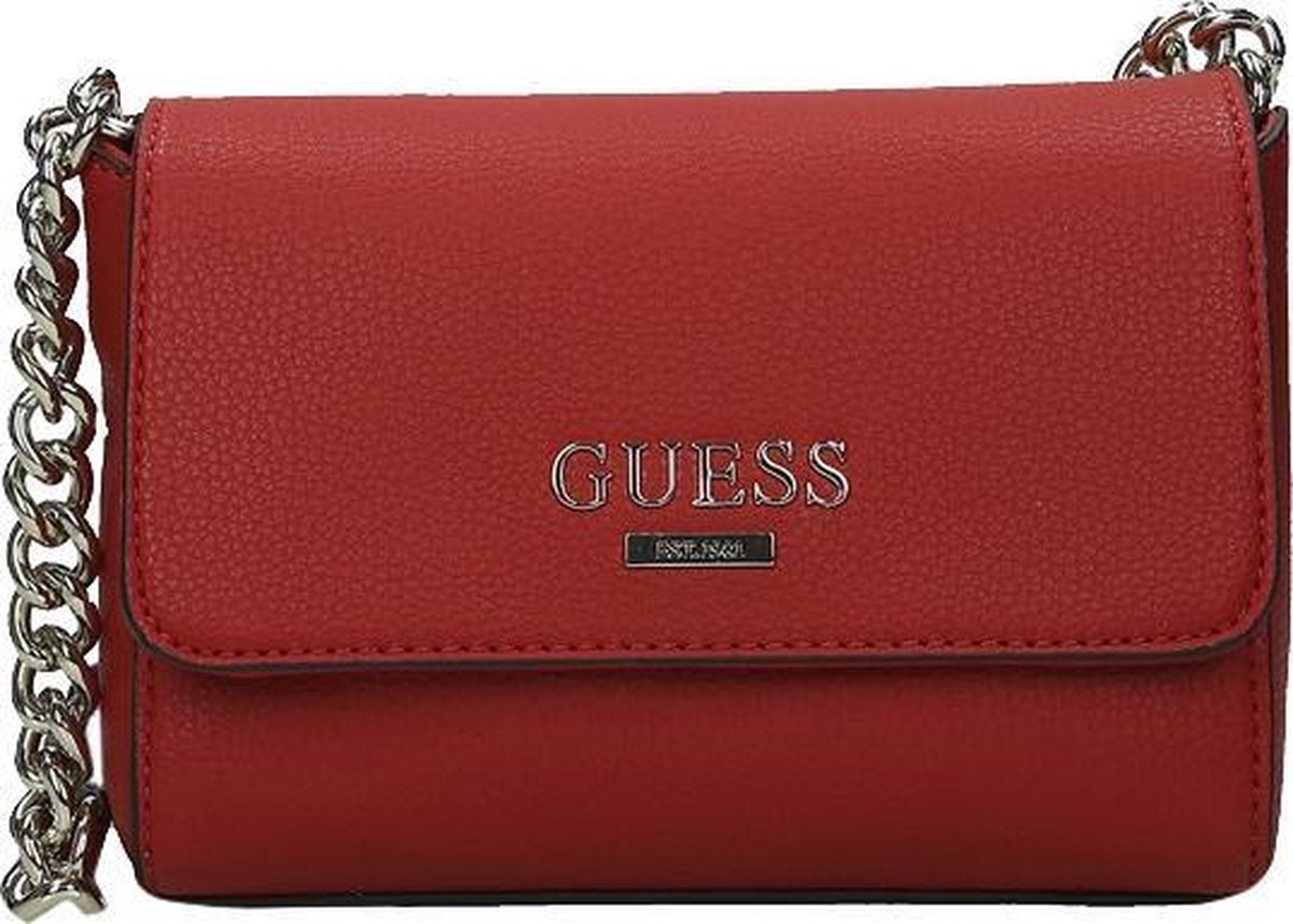 handtas, rode tas, schoudertas, ketting-klem, GUESS tas