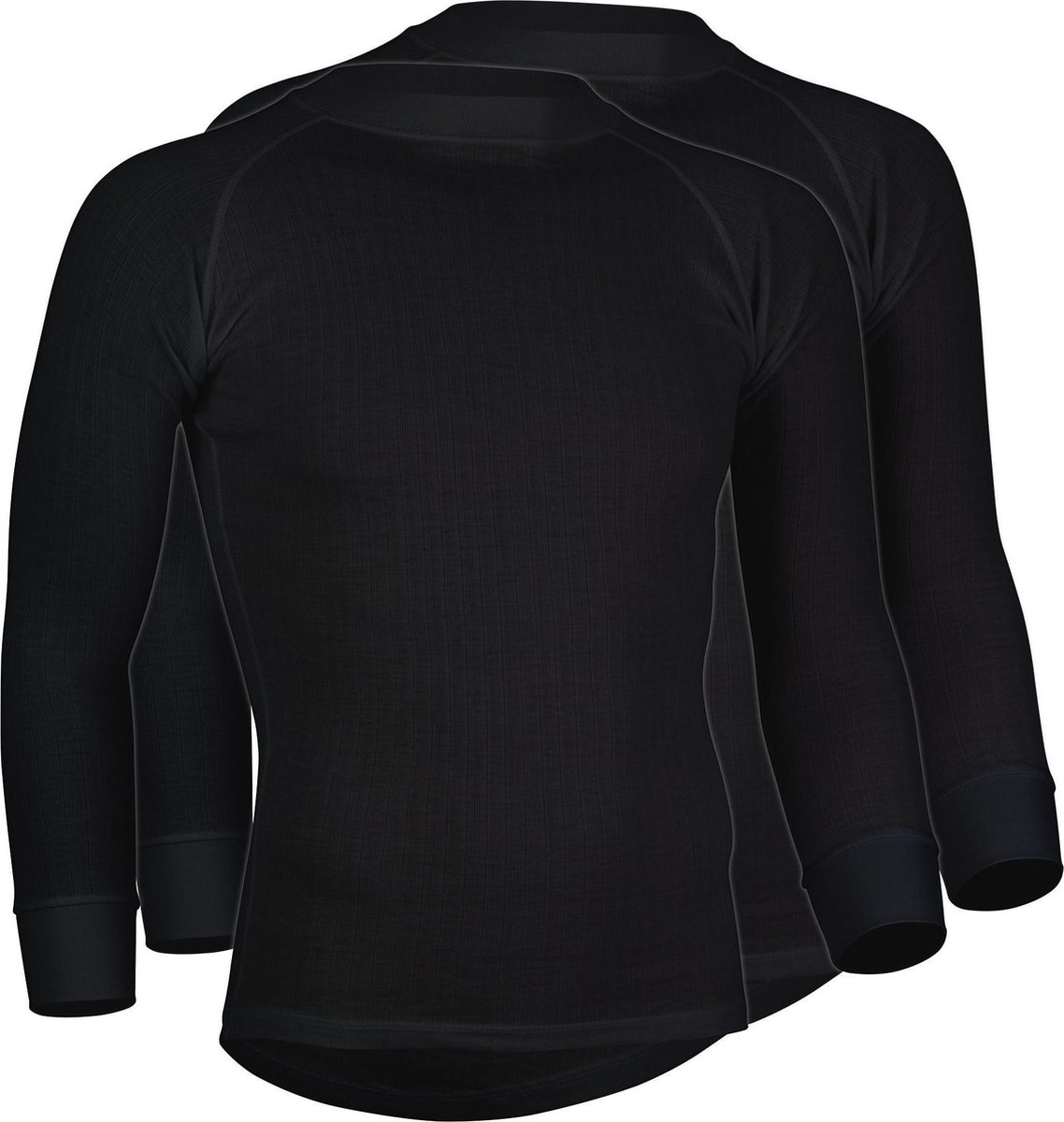 Avento -maat M- Thermoshirt Lange Mouw - Heren - 2-Pack - Zwart