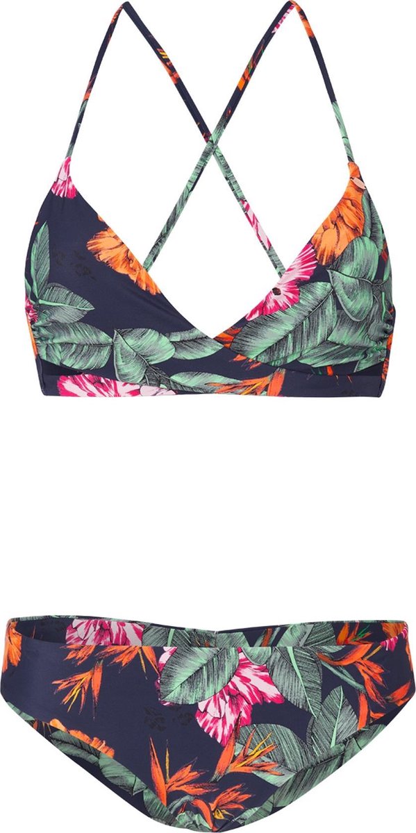 bikini top, bikini bottoms, print, floral, two-piece