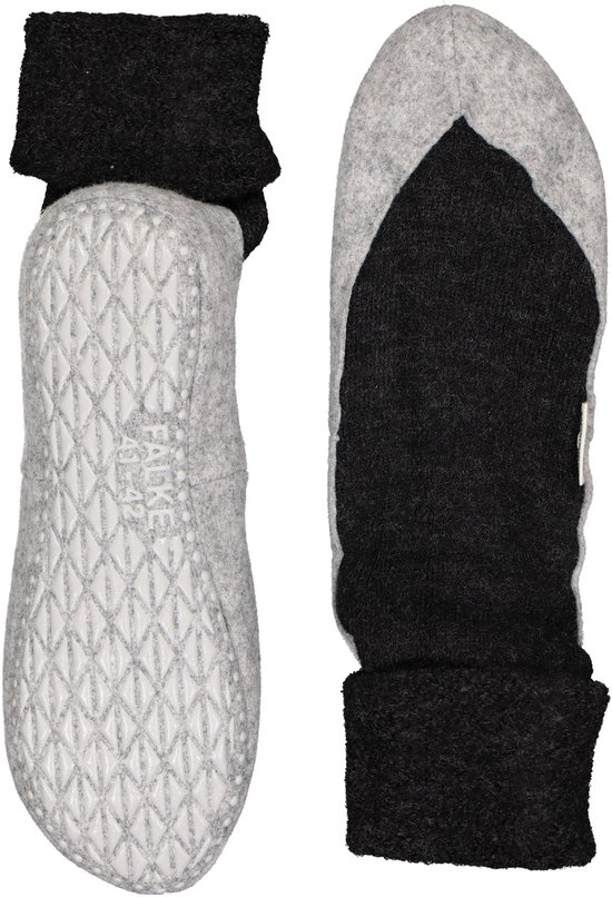 slipper, moccassin, antislip, fleece, grijs-zilver