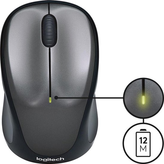 Logitech-M235-Draadloze-Muis-Grijs-Zwart-3 Logitech M235 - Draadloze Muis - Grijs/Zwart