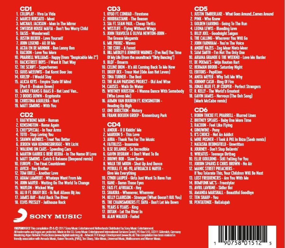 Qmusic: Het Beste Uit De Top 1000 - 2017 (6CD-Box)