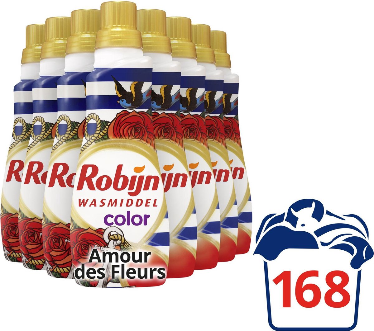 Robijn Klein & Krachtig Amour des Fleurs Vloeibaar Wasmiddel - 8 x 21 wasbeurten
