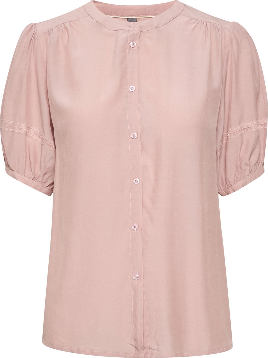 blouse, blouse met knopen, pofmouwen, knopsluiting, katoenblend