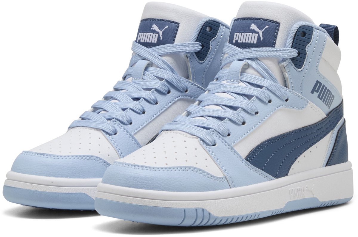PUMA - maat 38.5 - Puma Rebound V6 Mid Jr Unisex Sneakers - Blauw