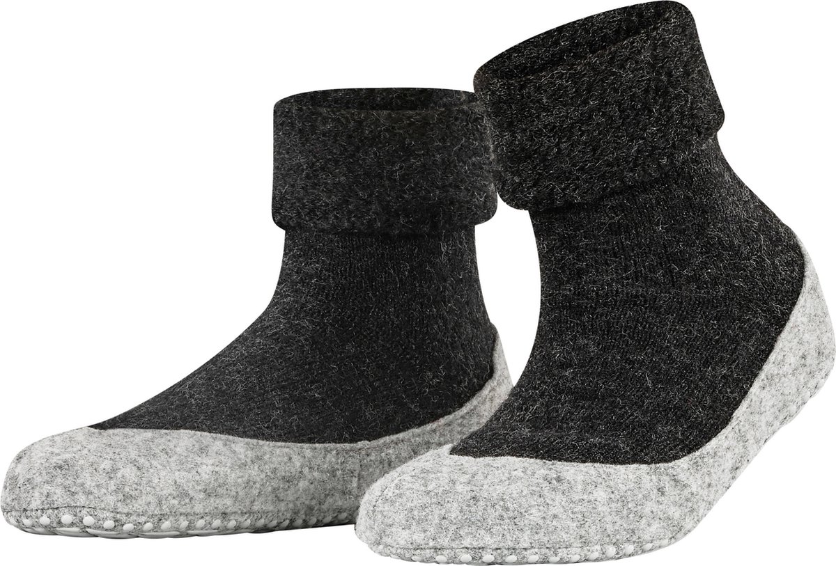 sokken, slippers, wol, donkergrijs, neutraal