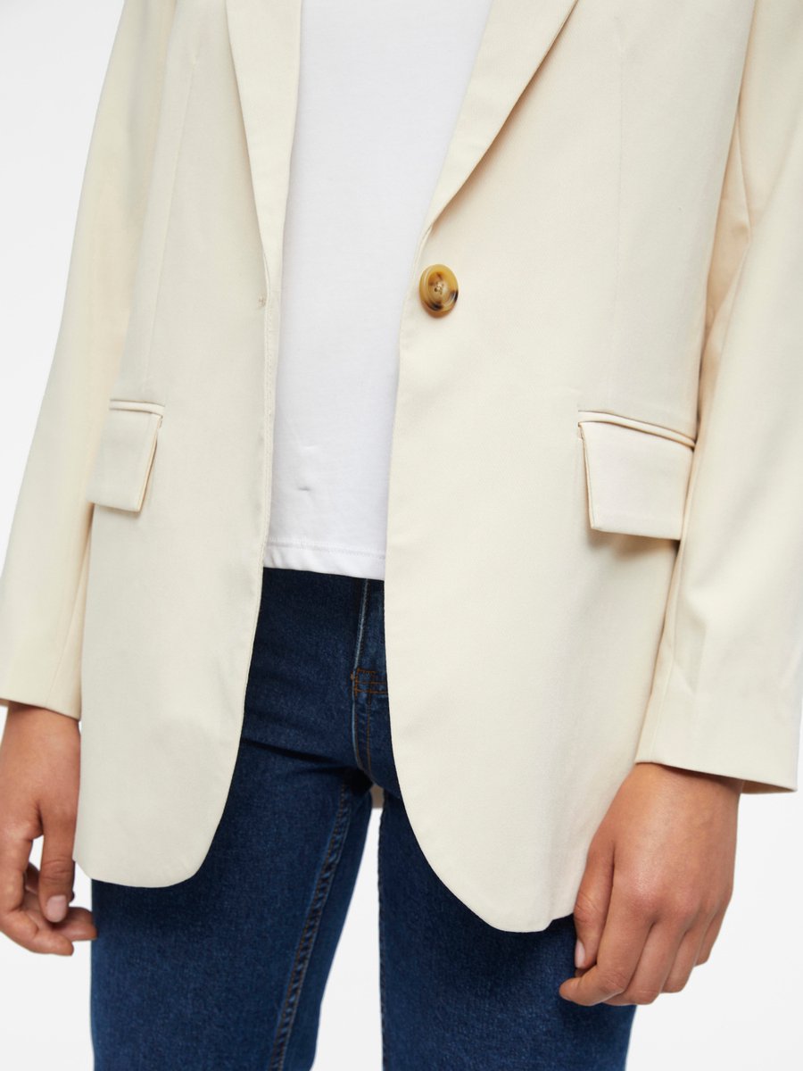 Object - Maat 42 Objsigrid L/s Blazer Blazers Dames - Zand