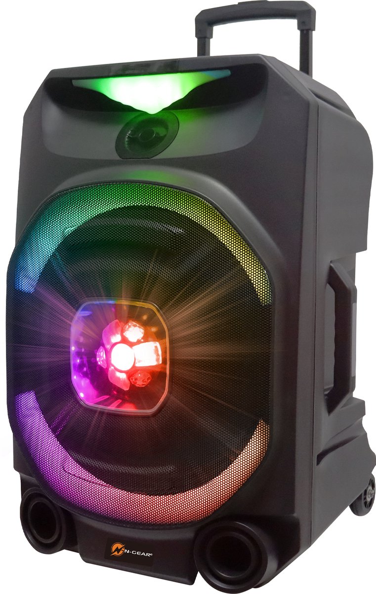 N-GEAR THE FLASH 1550D - karaoke set - 15" Woofer - Bluetooth - LED Lichtshow - Draadloze Microfoons - 800W