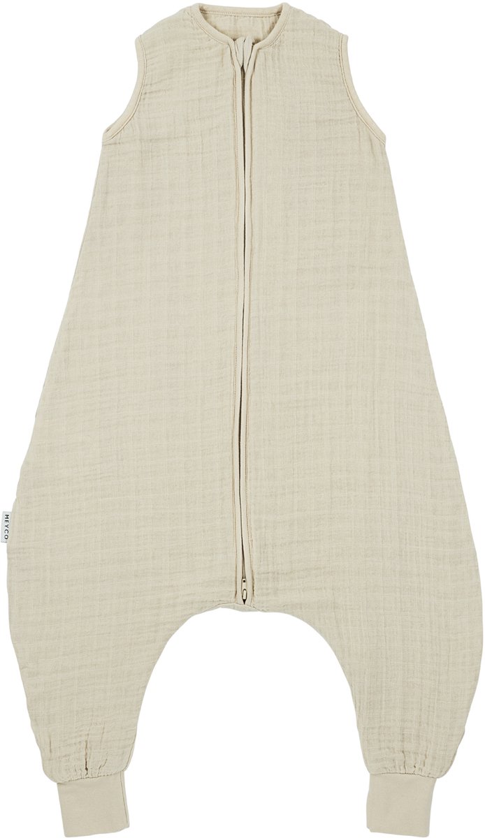 romper, linnen, beige, rits, mouwloos