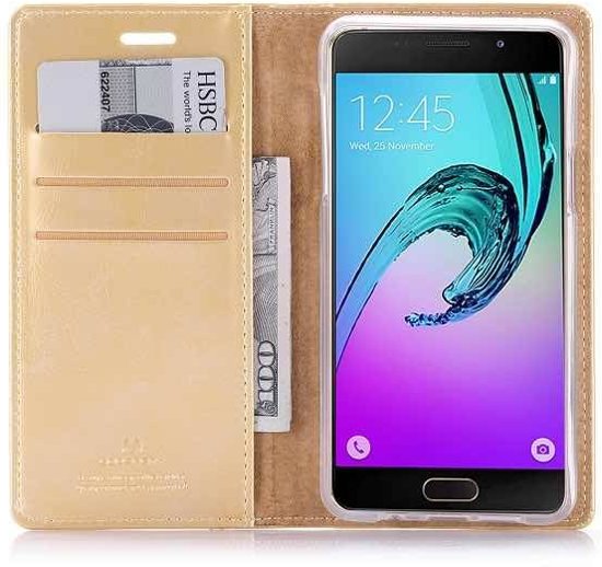 Samsung Galaxy A5 2016 Blue Moon Flip Wallet Case Goud