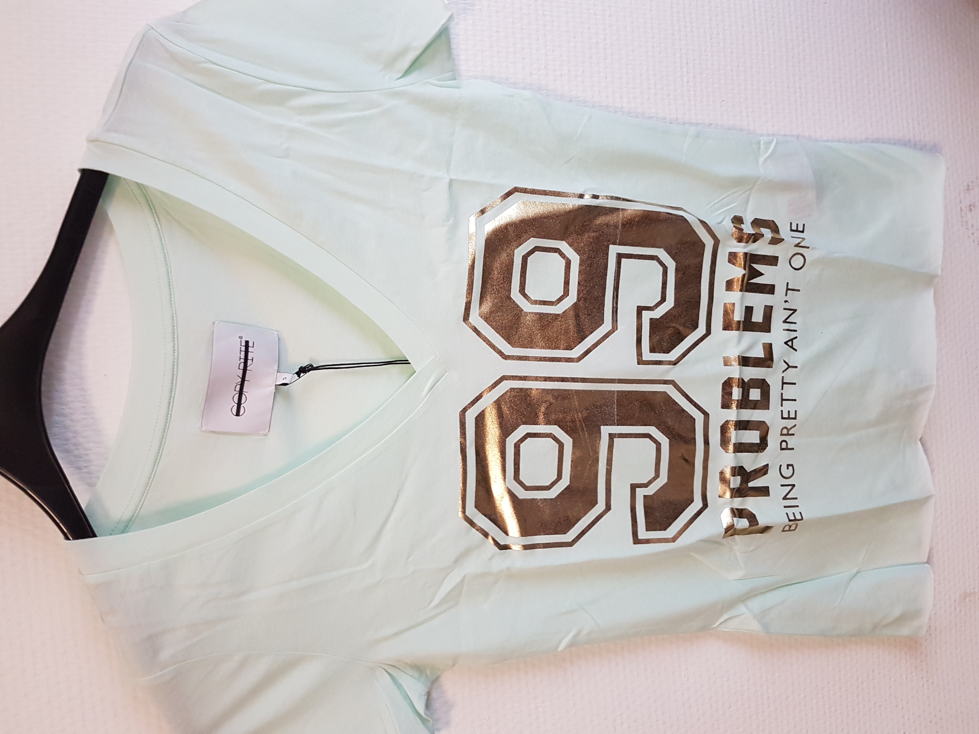 T-shirt dames - mintgroen - 99 problems - mt XL