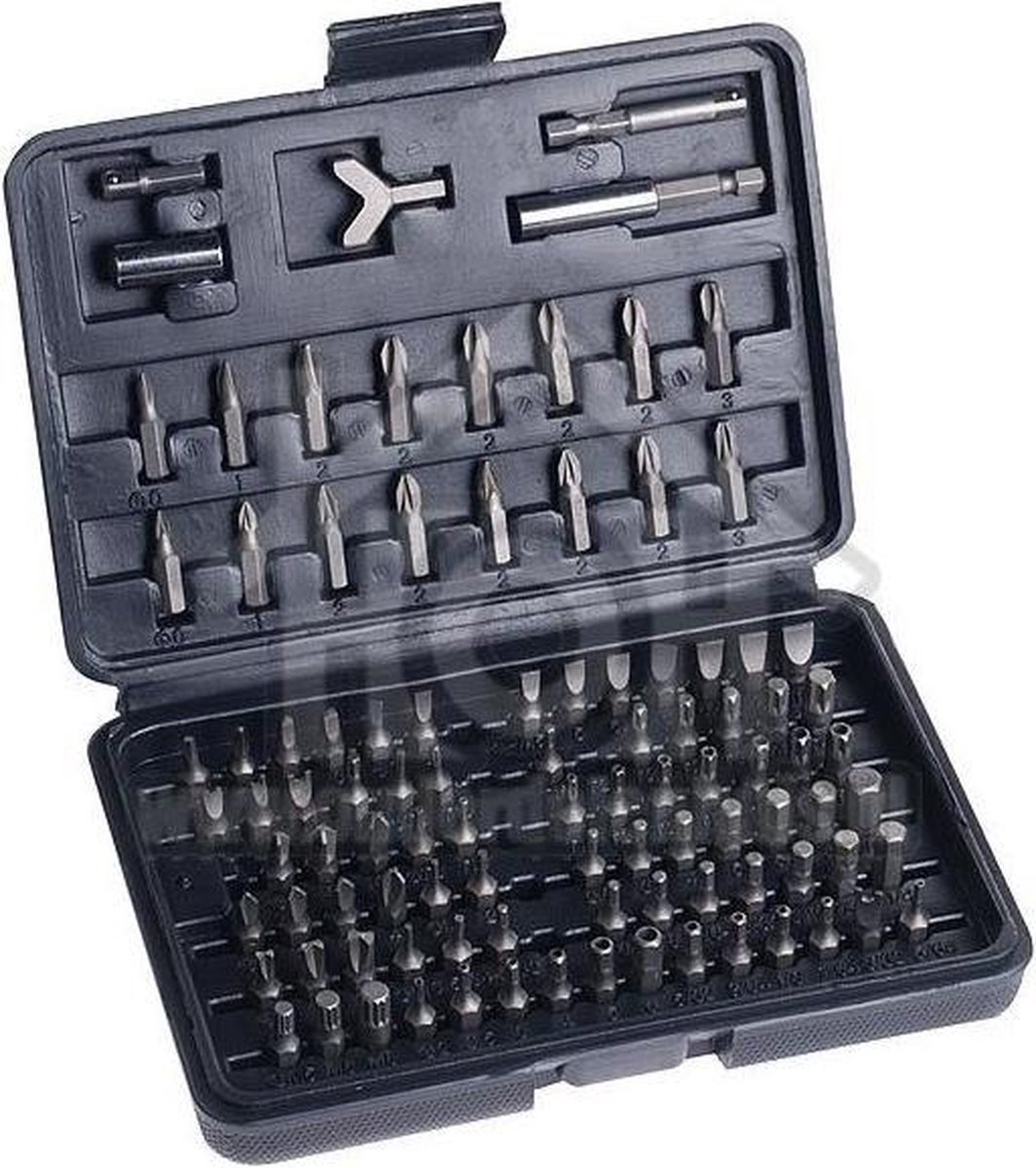 Benson 100-delige schroevendraaierset - uitgebreide bitset - met opbergcase en accessoires