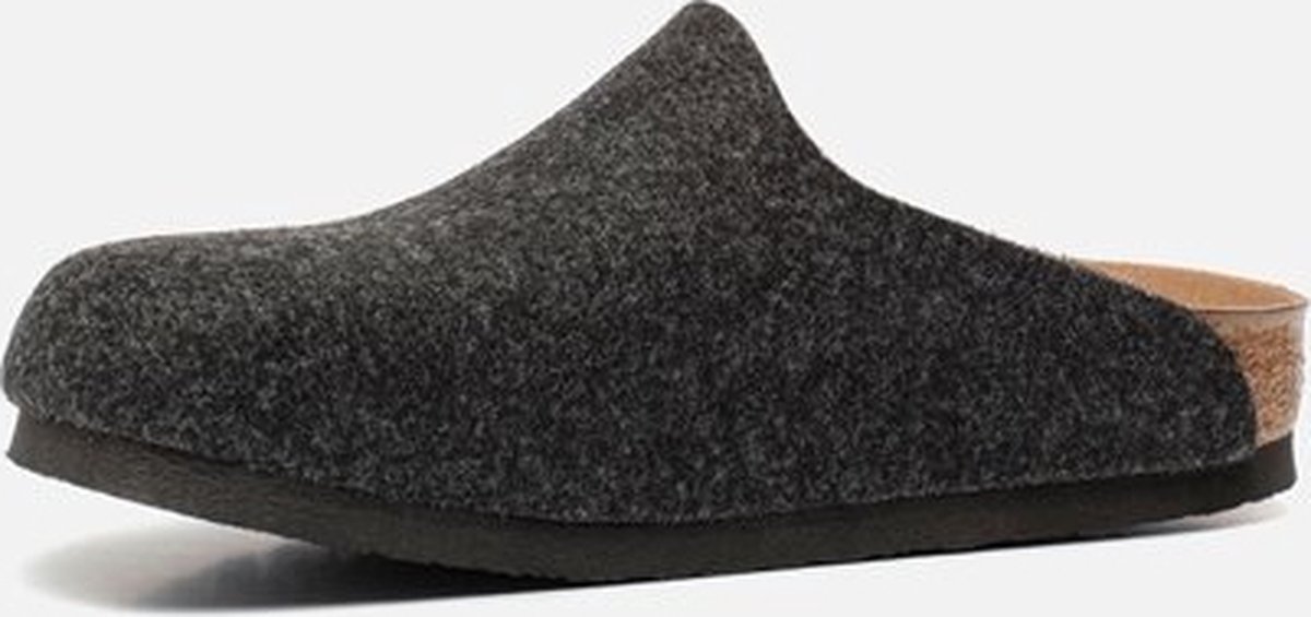 Birkenstock - Maat 44 - Amsterdam Anthracite narrow VEG Felt Wooly Home Heren Pantoffels - Antraciet