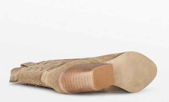 PS Poelman LOLA - maat 37 - Dames Western Enkel Laarzen - Beige bruin