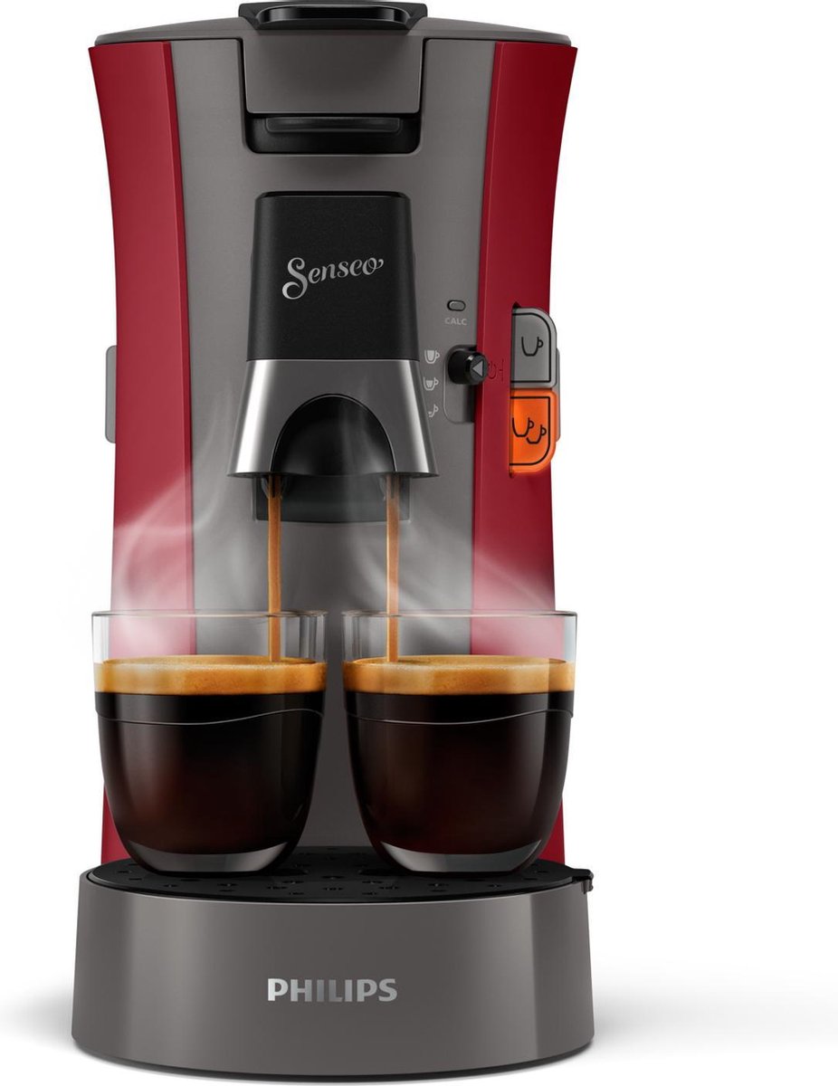 Philips Senseo Select CSA230/90 - Koffiepadapparaat - Dieprood en kasjmiergrijs