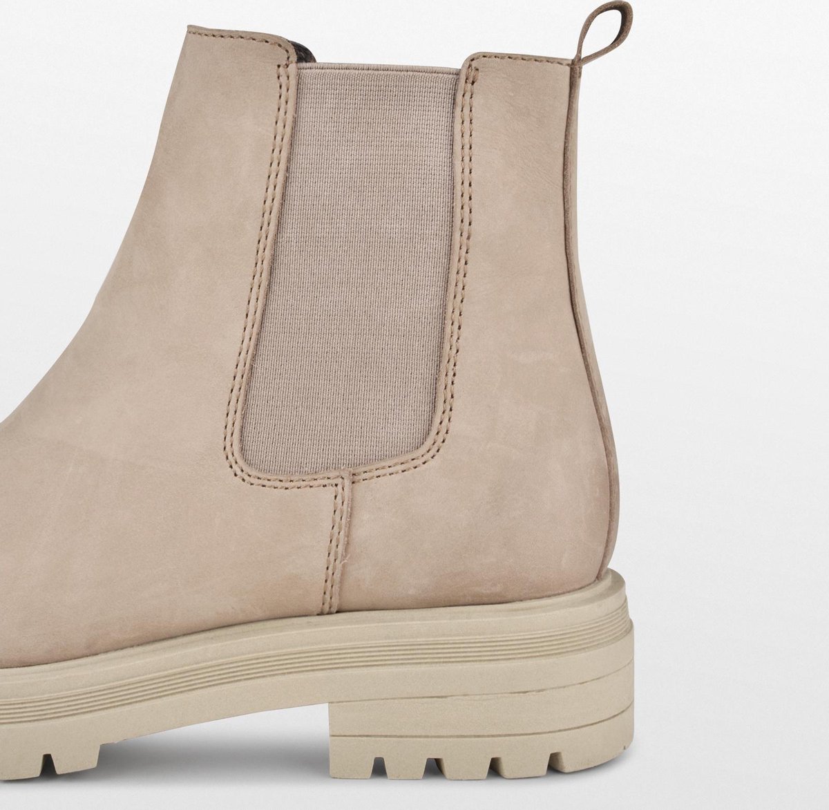 PS Poelman Mink Dames Nubuck Leren Chelsea Korte EnkelLaarzen - 38 - met Beige Zool en Elastiek