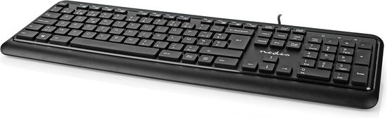 Nedis Bedraad Toetsenbord - USB-A - Multimedia - AZERTY - Belgisch - Numeriek toetsenbord