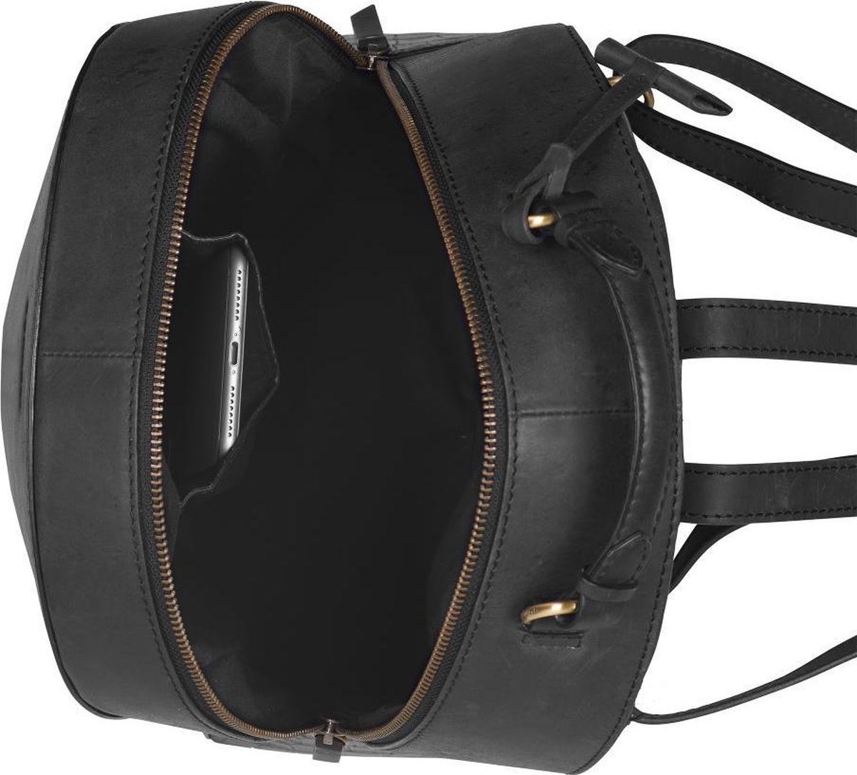 BURKELY CROCO CASSY BACKPACK Dames Leren Rugzak - Zwart