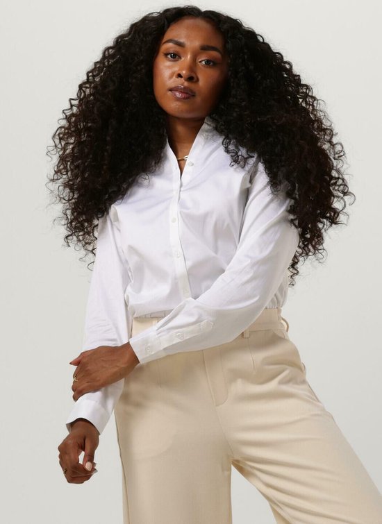 Object Maat 40 - Blouse Objroxa L/s Loose Shirt Noos 23032978 White Dames
