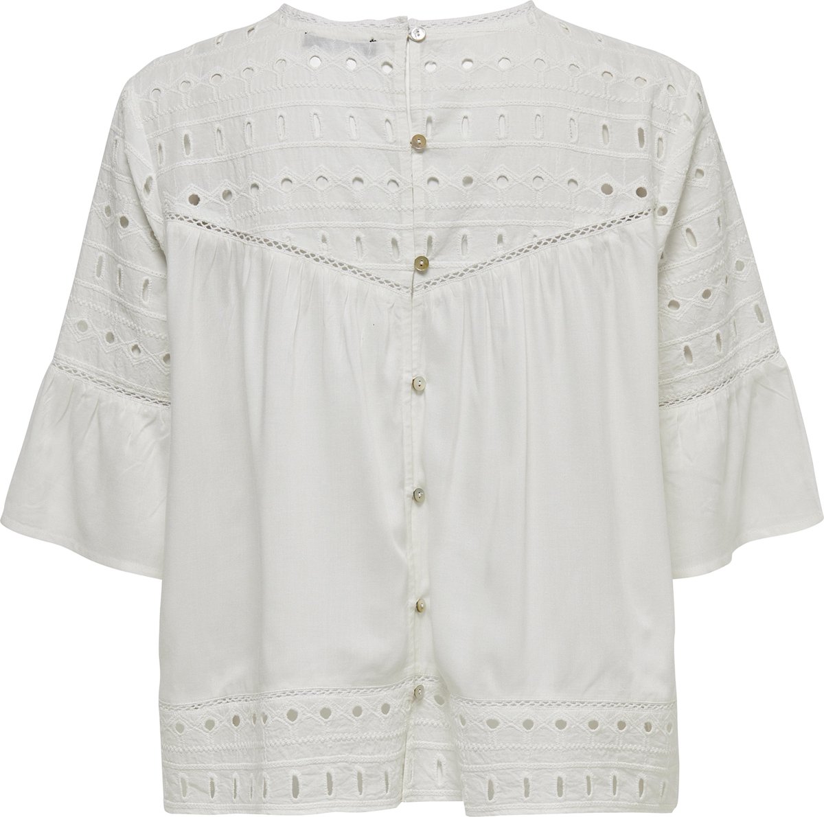 ONLY - Maat 36 - ONLIRINA EMB ANGLAISE DNM TOP NOOS Dames Top Wit