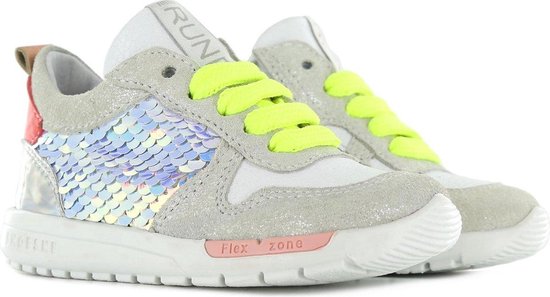Shoesme Run Flex Meisjes Sneakers - 24 - Zilver Wit