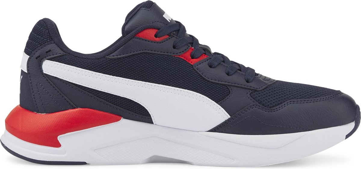 sneaker, lace-up, mesh, navy, white