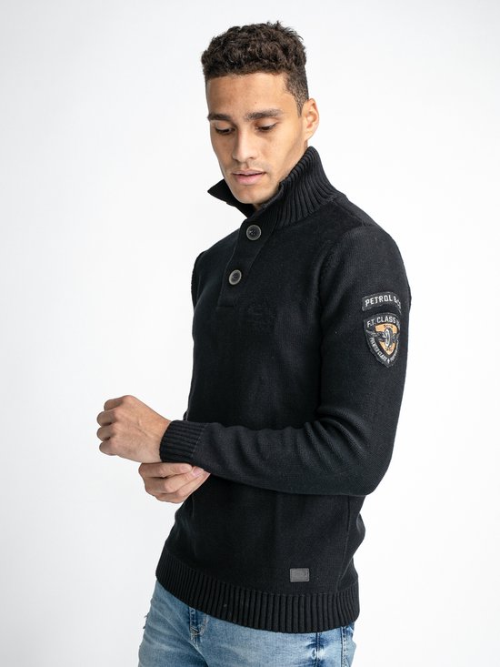 Petrol Industries  - Maat XL- Heren Fijngebreide Pullover - Zwart