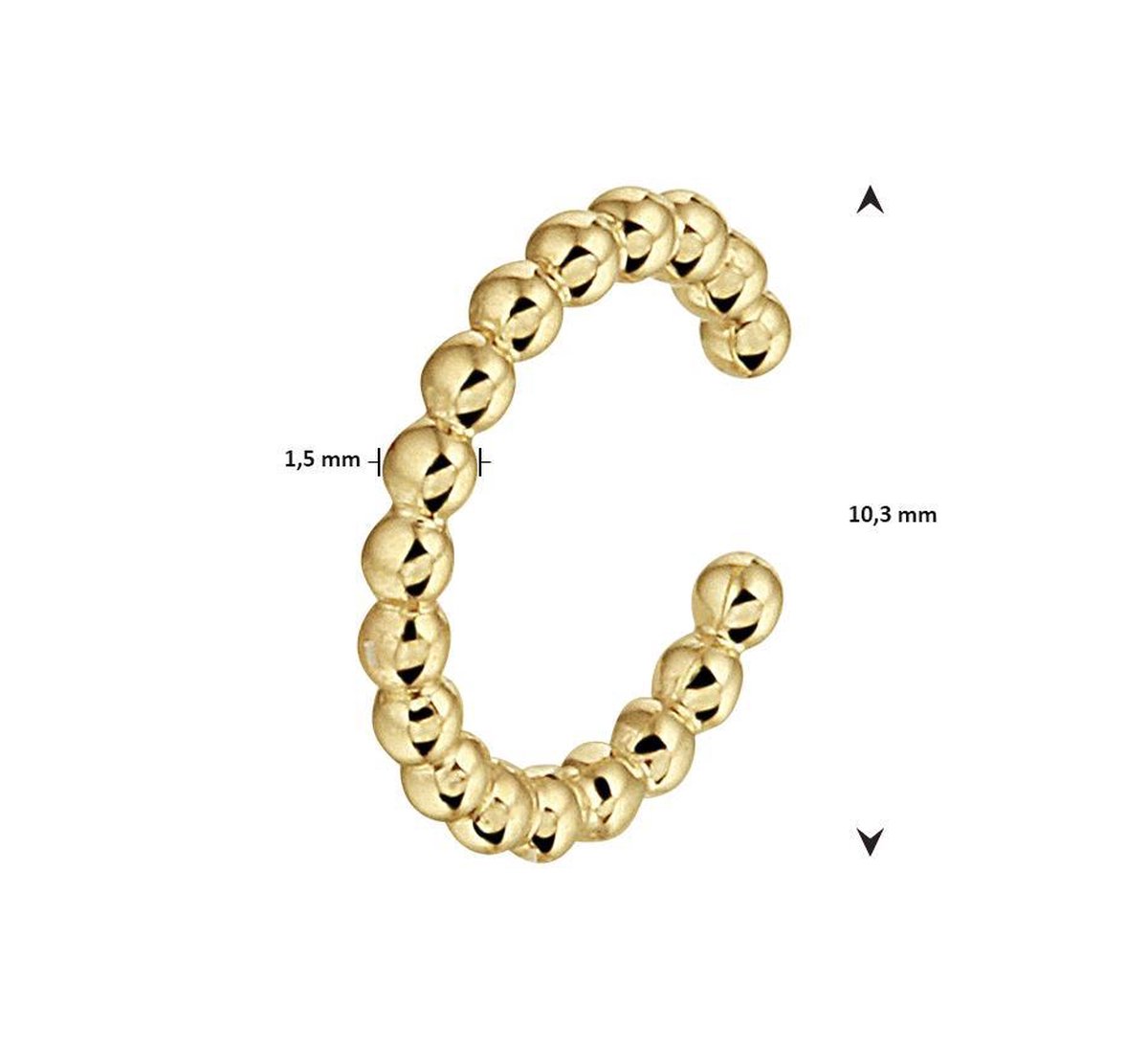 Sparkle14 Earcuff Bolletjes - Goud