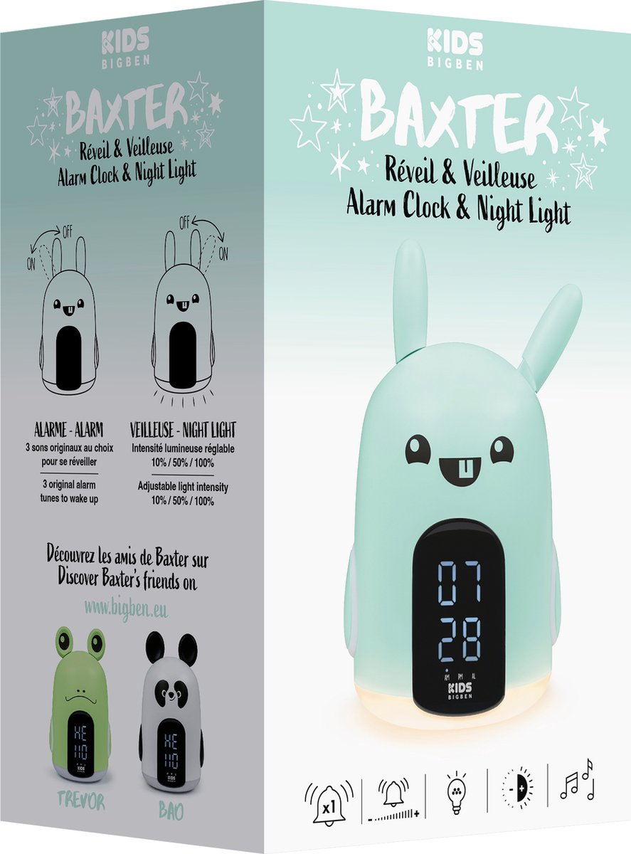DGMoutlet-nl-Bigben-Kinderwekker-met-Geluidseffecten-Nachtlamp-Baxter-het-konijn-6 Bigben Kinderwekker met Geluidseffecten - Nachtlamp - Baxter het konijn