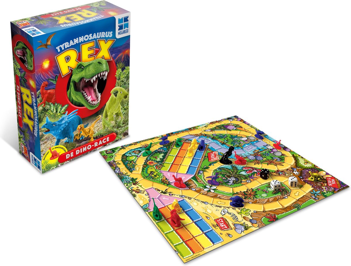 Megableu Tyrannosaurus Rex - Spannend Bordspel voor Kinderen - Het Dino Race Avontuur - Vanaf 6 Jaar - Spelletje met Dinosaurussen