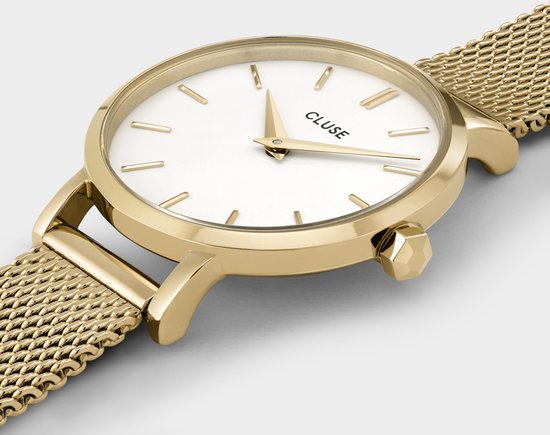 Cluse Boho Chic Petite Mesh White, Gold Colour - 28 mm