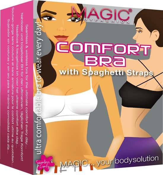 MAGIC Bodyfashion BH Comfort Bra with Spaghetti Straps - XL - Black