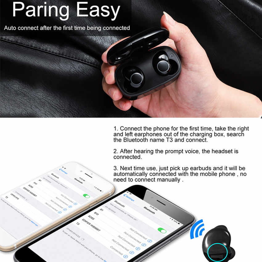 T3 Plus Bluetooth 5.0 Headset - TWS Digitaal Display IPX5